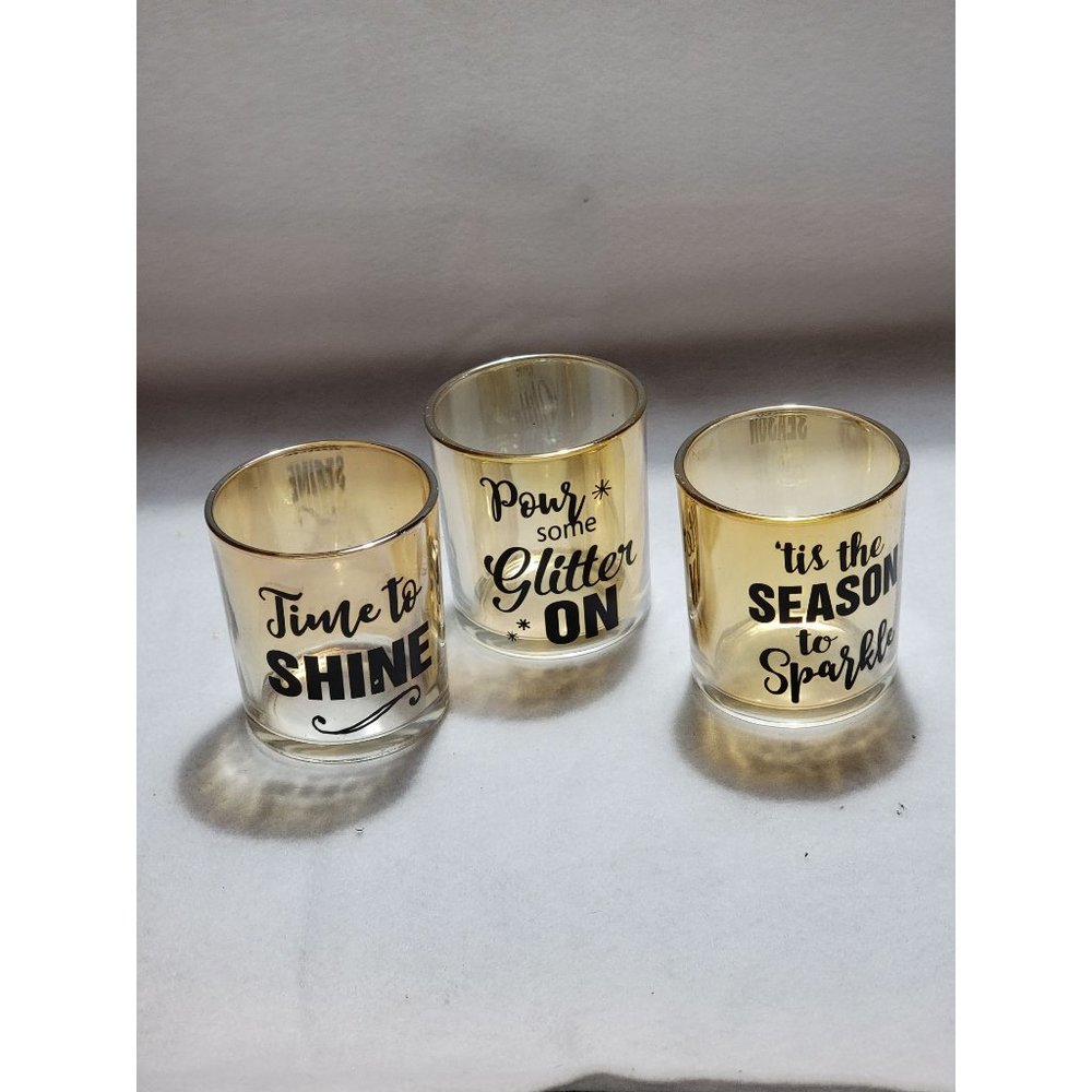 Gold Tinted Exultimate Votive Candle Holder Set of 3